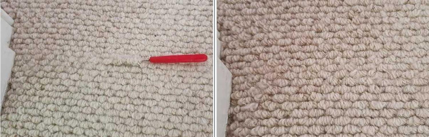 Pulled thread repair 3: before and after