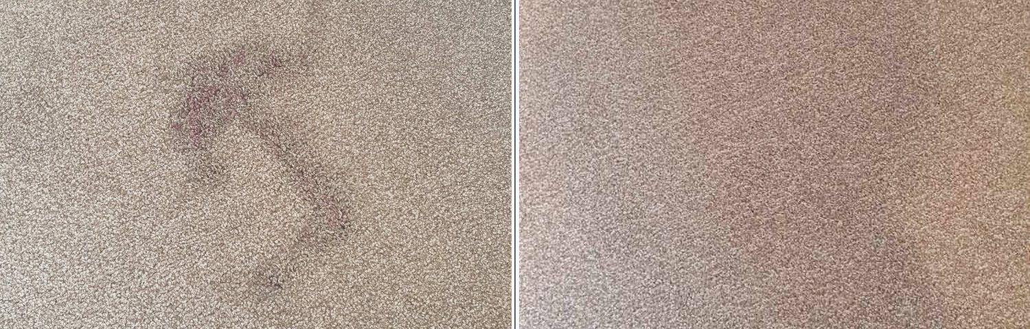 Raspberry stain removed: before and after