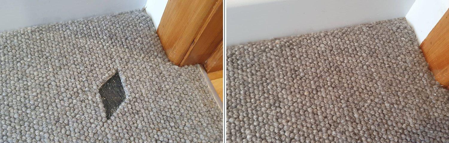 Carpet repair: before and after
