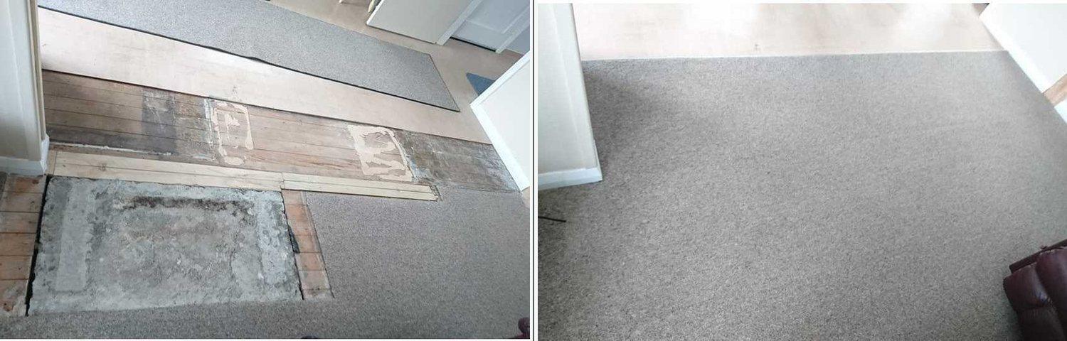 Repair with mats: before and after