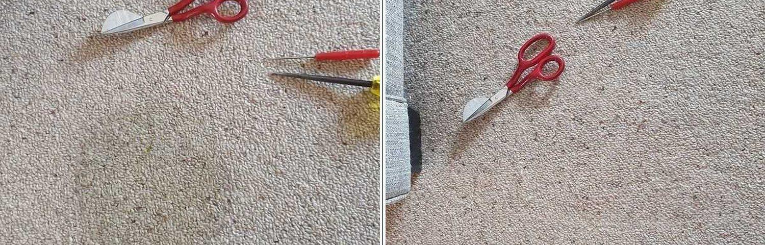 Stain damage repaired: before and after