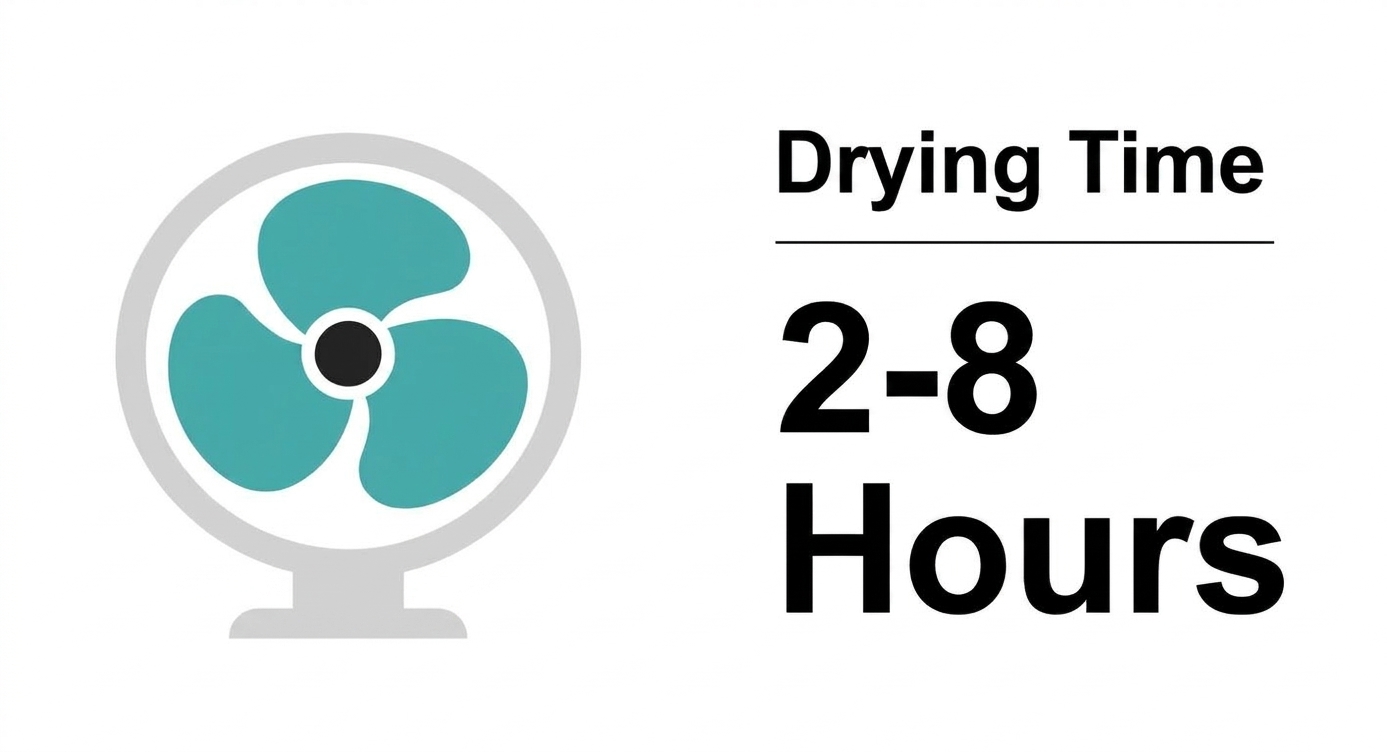 Drying time: 2 to 8 hours