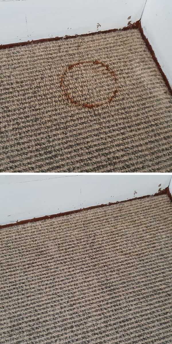 Burnt Carpet, Repaired, Before and After