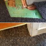 Carpet, Corner Damage, Repaired, Before and After