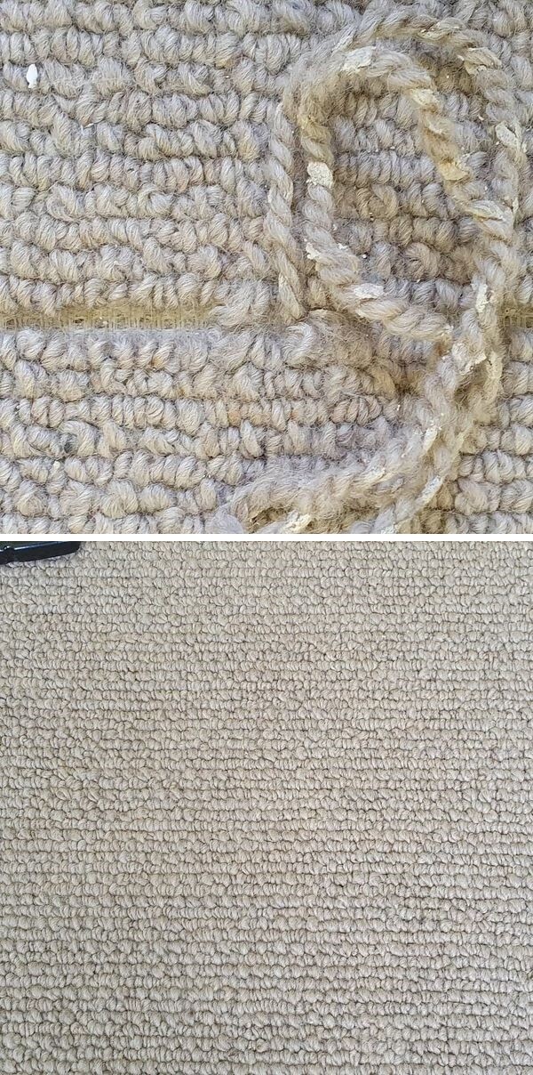 Pulled Thread, Repaired, Before and After